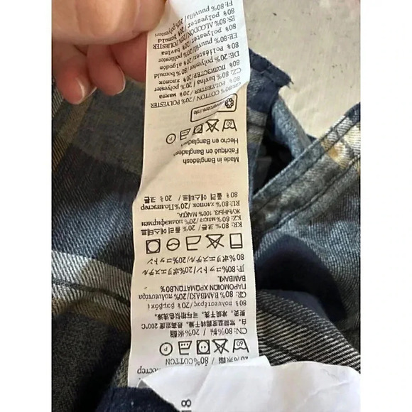 Burnside Shirt Men's Large Blue Plaid Flannel Button Front Patch dirtlabs Adult - Picture 12 of 16